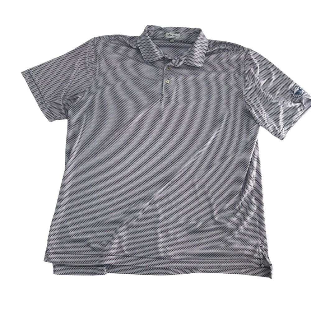 Peter Millar Polo Shirt‎ Men XL White Colorful Summer Comfort Wynstone Golf Club